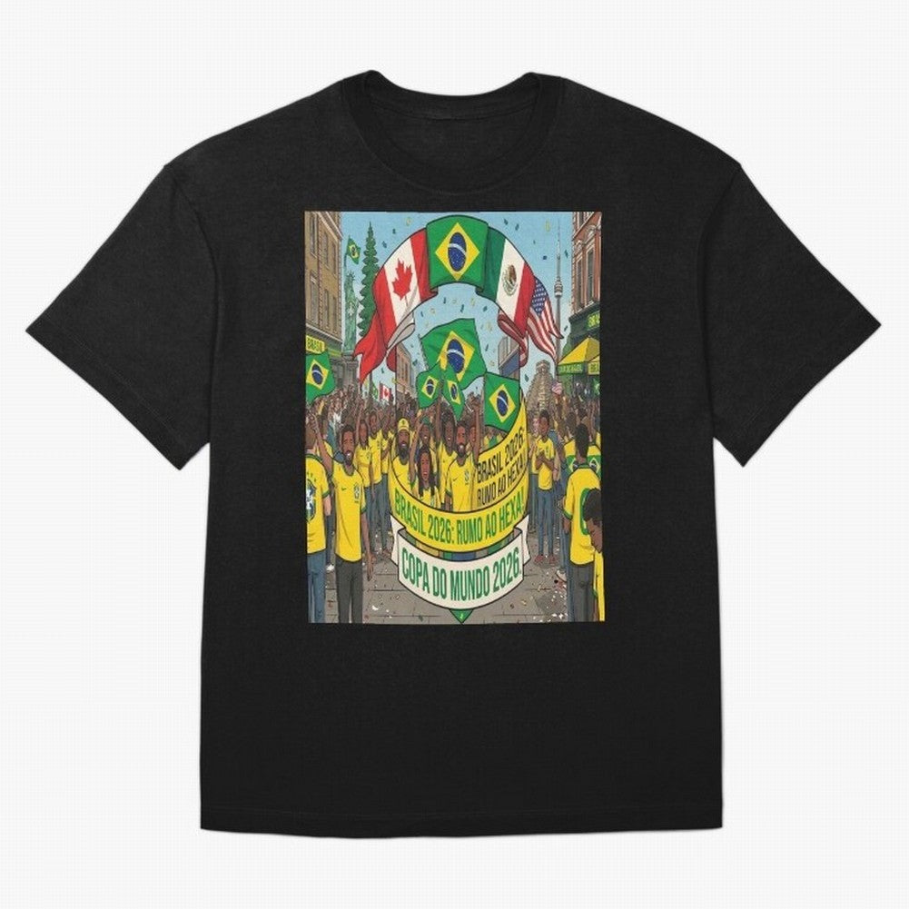 Brazil World Cup 2026 Oversized T-Shirt Bring Home Match Day Hype around FIFA World Cup 2026 USA Canada Mexico, Neymar, Haaland and Cristiano Ronaldo, Spain, Classic Soccer Heritage, Championship Pressure, Fan Loyalty and International Pride; Built