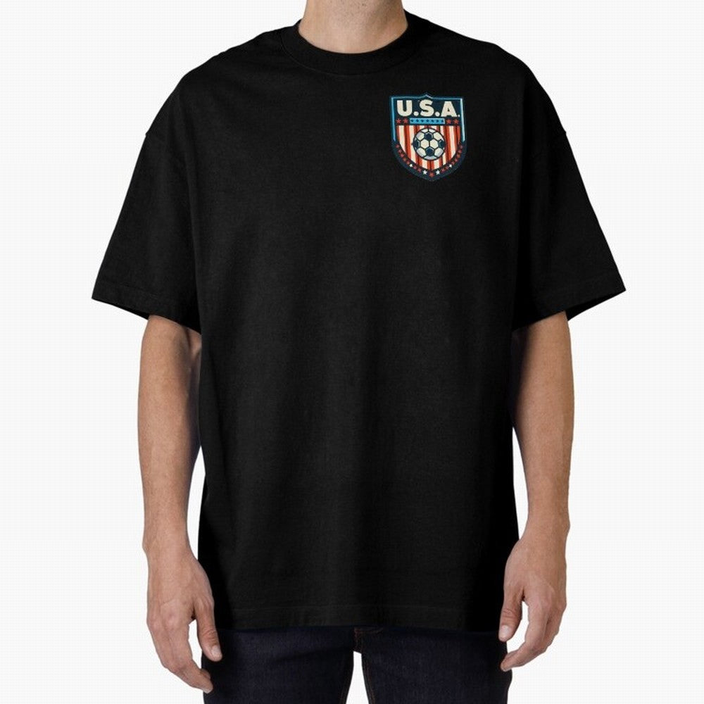 U.S.A Retro Style World Cup 2026 Oversized T-Shirt Celebrate Football Heritage in Global Football Passion for FIFA World Cup 2026 Group Stage, Celebrating Haaland, England, France and Netherlands, Championship Spirit, Famous Goals, Roaring Crowds