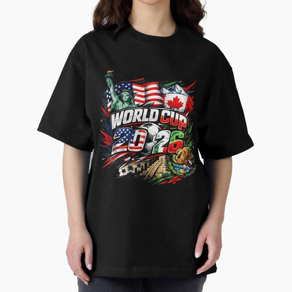 2026 North America Football Championship Oversized T-Shirt Feel the Roar of FIFA World Cup 2026 Made for Messi, Netherlands Energy, Fan Favorite Moments, National Team Passion, Big Match Drama and Soccer History; Perfect for Supporters Who Want